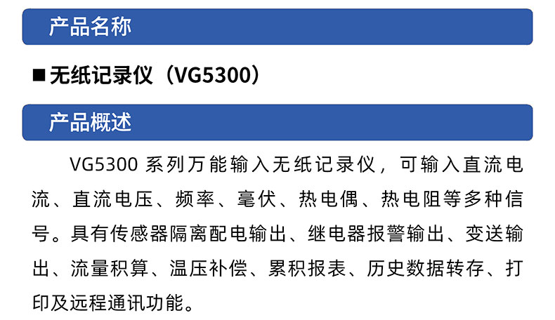 威格無紙記錄儀（VG5300）無紙萬能輸入，廠家直銷，品質(zhì)保障插圖1